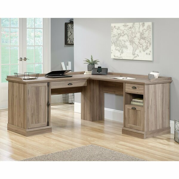 Sauder Barrister Lane L-Desk Sao   A2 , Two drawers feature metal runners and safety stops 418270